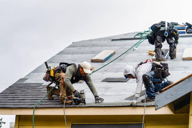 Professional Emergency Roof Repair technician working in Russell, MA